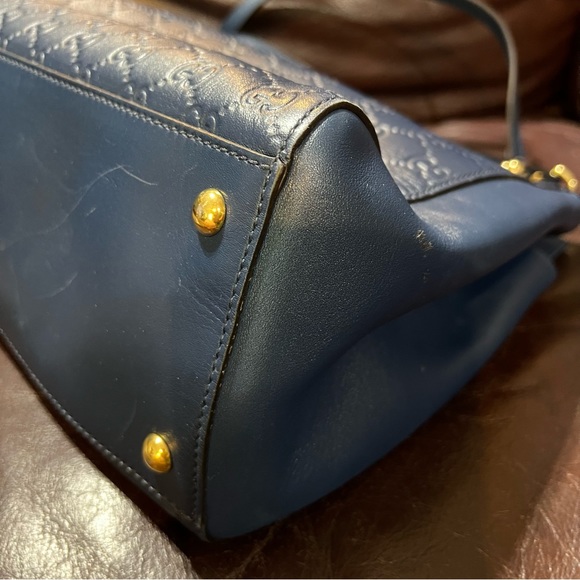 Gucci soft signature tote bag blue pre-owned - Picture 7 of 14